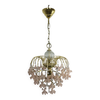 Pink flowers tassel chandelier