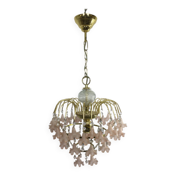 Pink flowers tassel chandelier