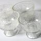 Set of 4 Vintage Pressed Glass Dessert Bowls Cibulak by Pavel Panek / 1977