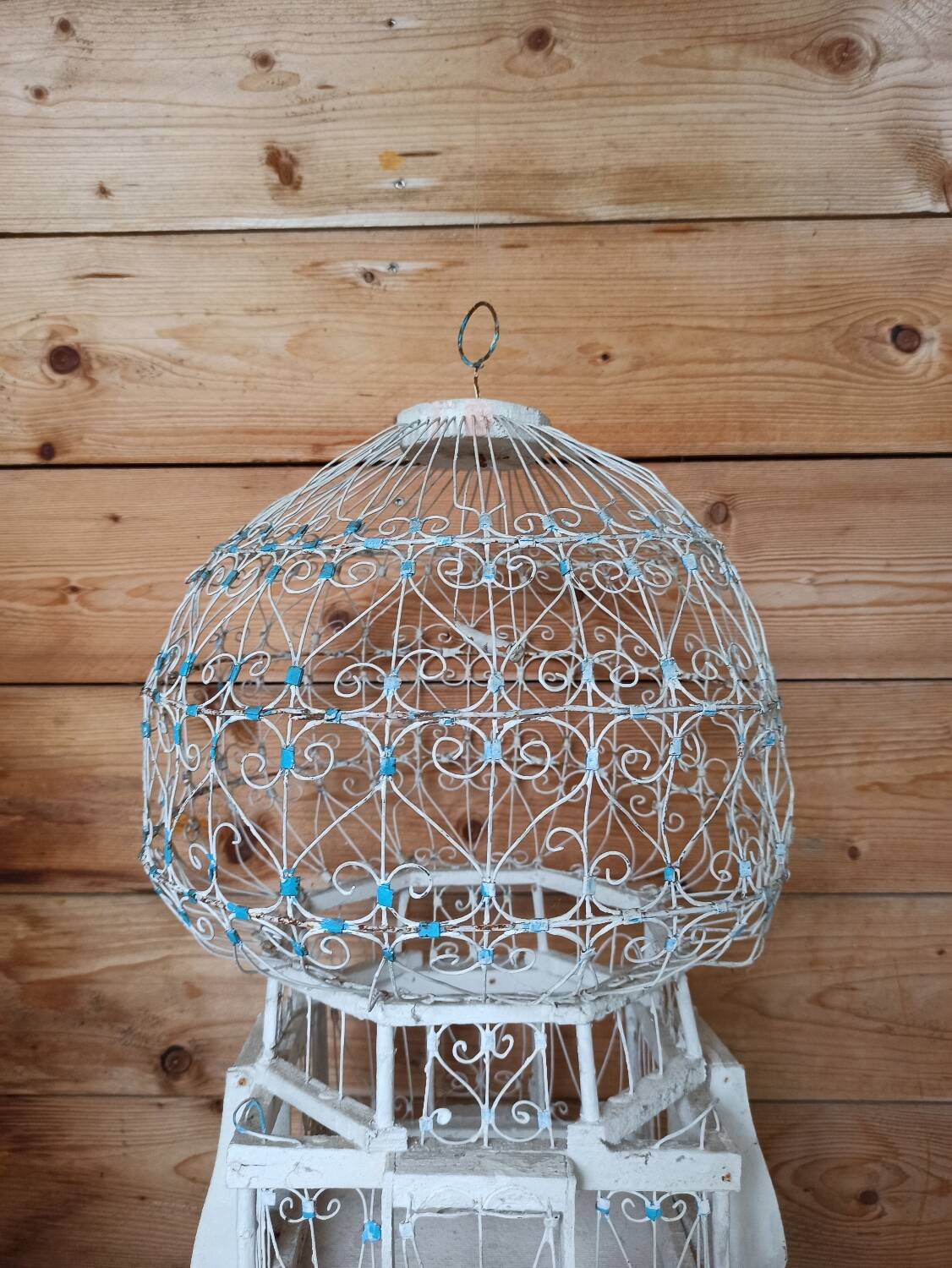 White retro bird cage