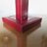 Lamp "the tanner" in burgundy leather 60s 70s