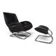 WK Möbel leather lounge chair with ottoman by Robert Haussmann, 1970