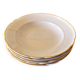 Villeroy & Boch Mettlach vintage cream soup plates with gold rim