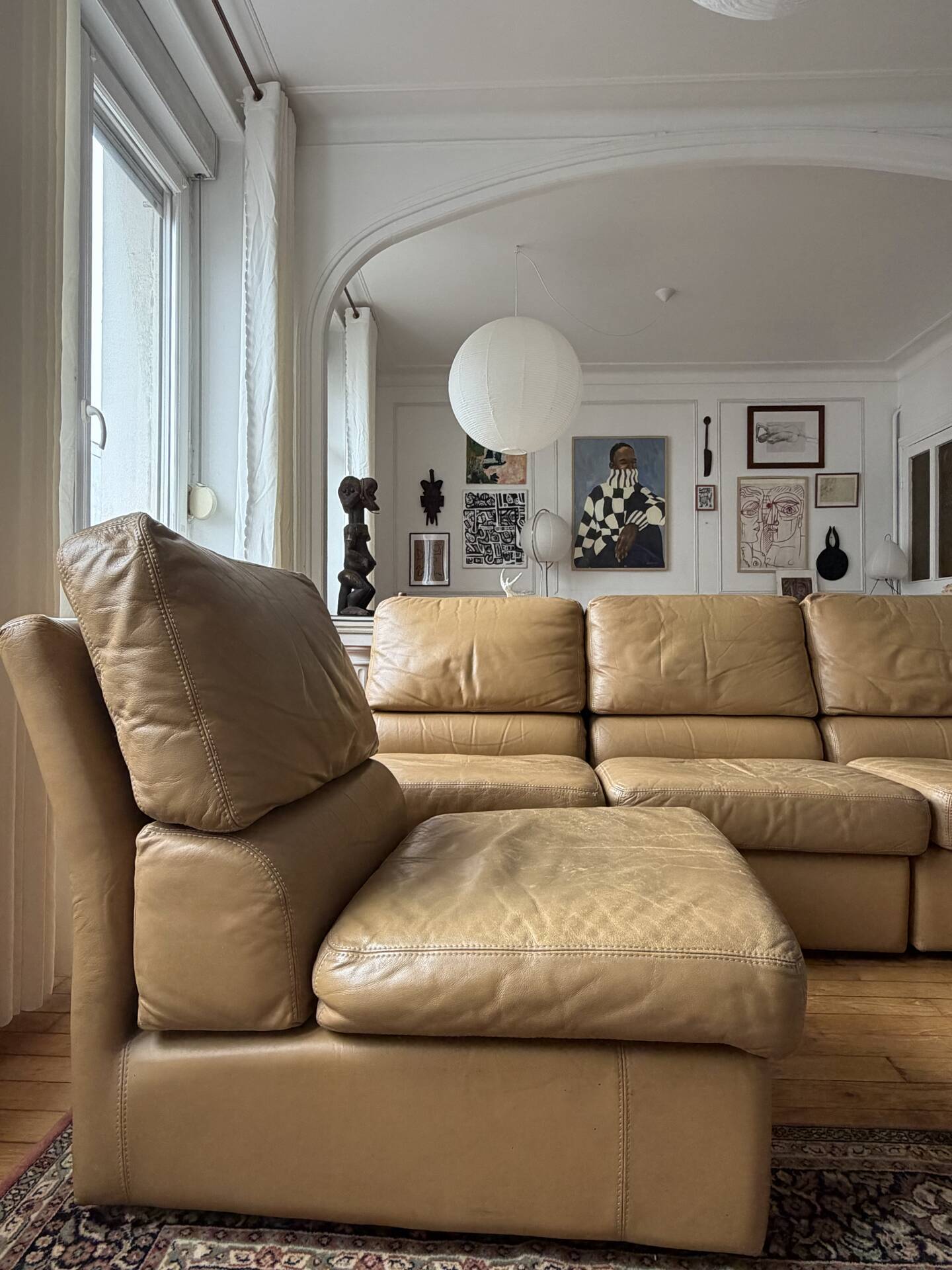 Lot de 5 chauffeuses en cuir vintage