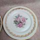 Set of 5 flat plates in Limoges porcelain – Floral decoration and gilding