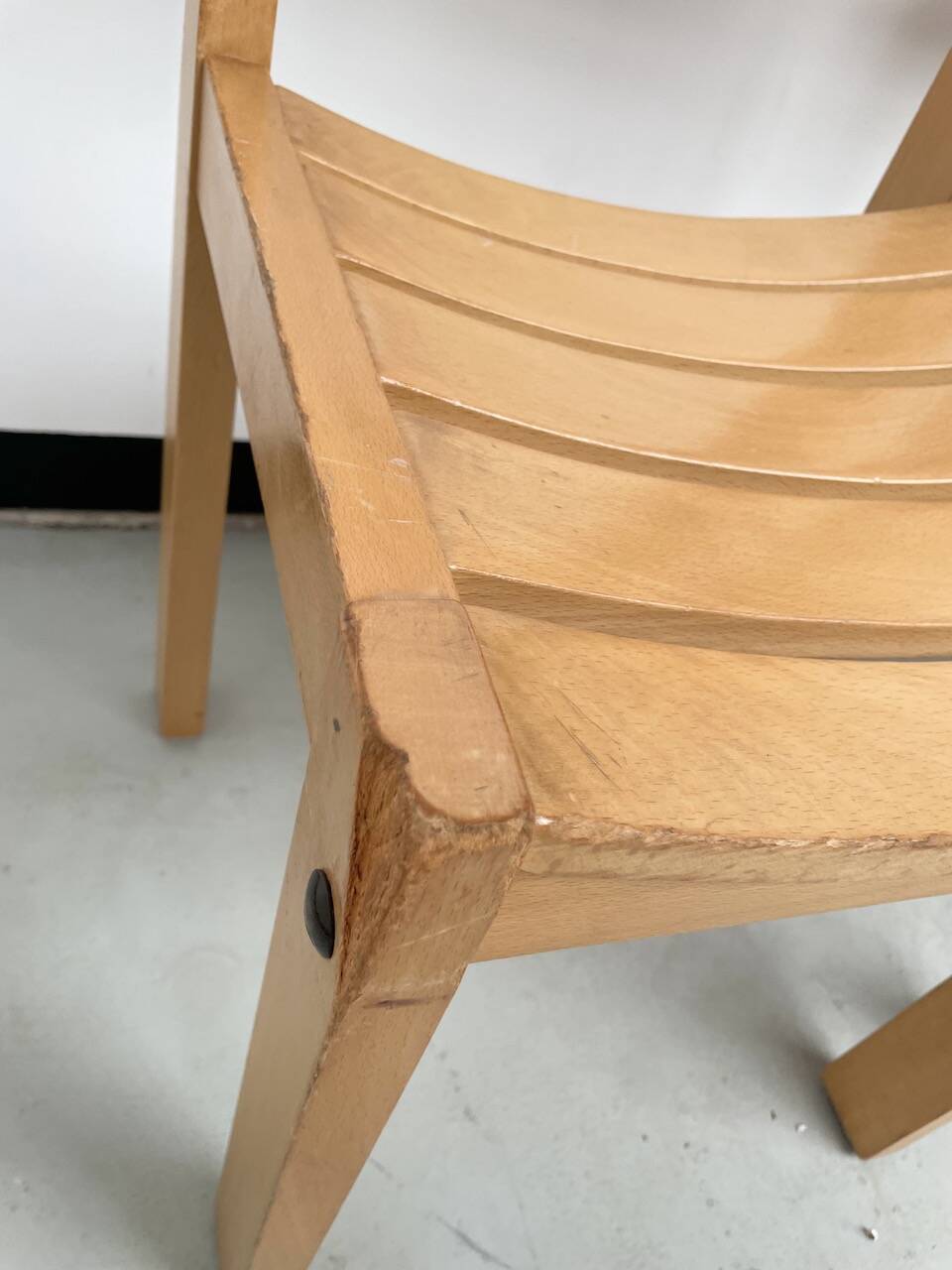 Beech chairs from the 1980s, Sornay.