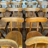 Series of 24 chairs bistrot wood curved 1960