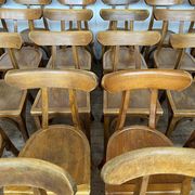 Series of 24 chairs bistrot wood curved 1960