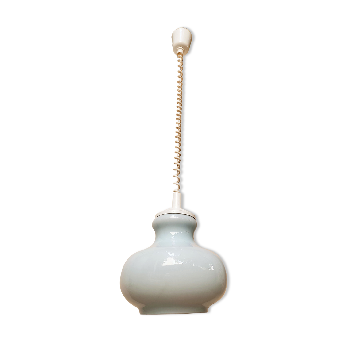 Blue opaline hanging lamp