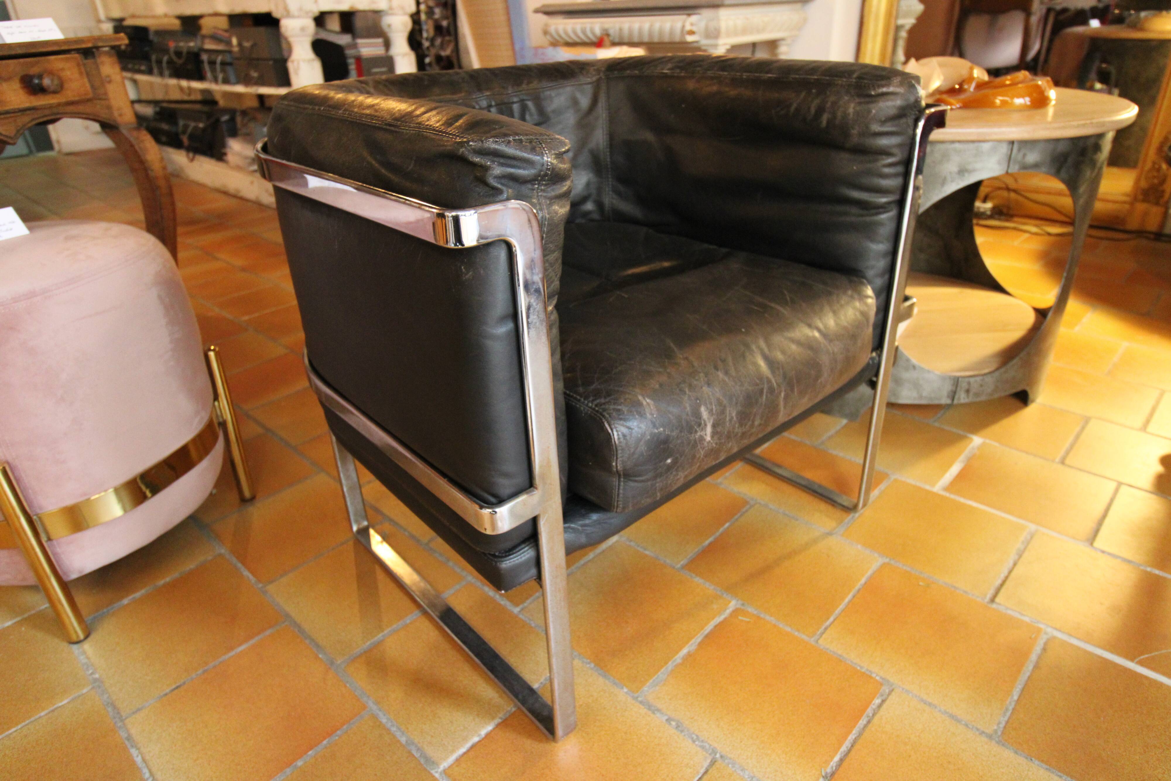 Leather armchair 1970s