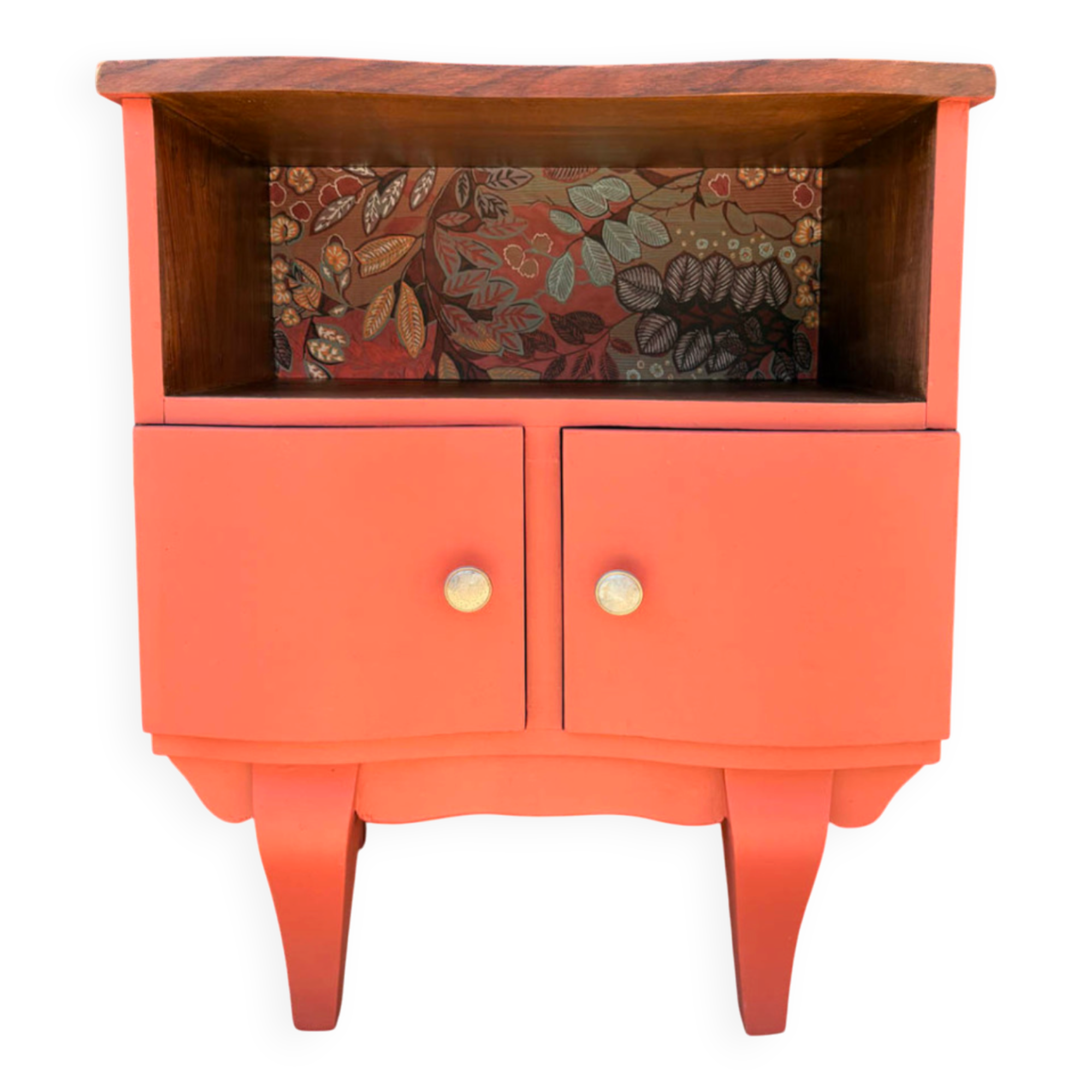 "Corail Bohème" bedside table – vintage relooked, 1940s / 1950s