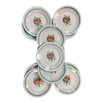 Set of 11 dessert plates Moulin des Loups Orchies