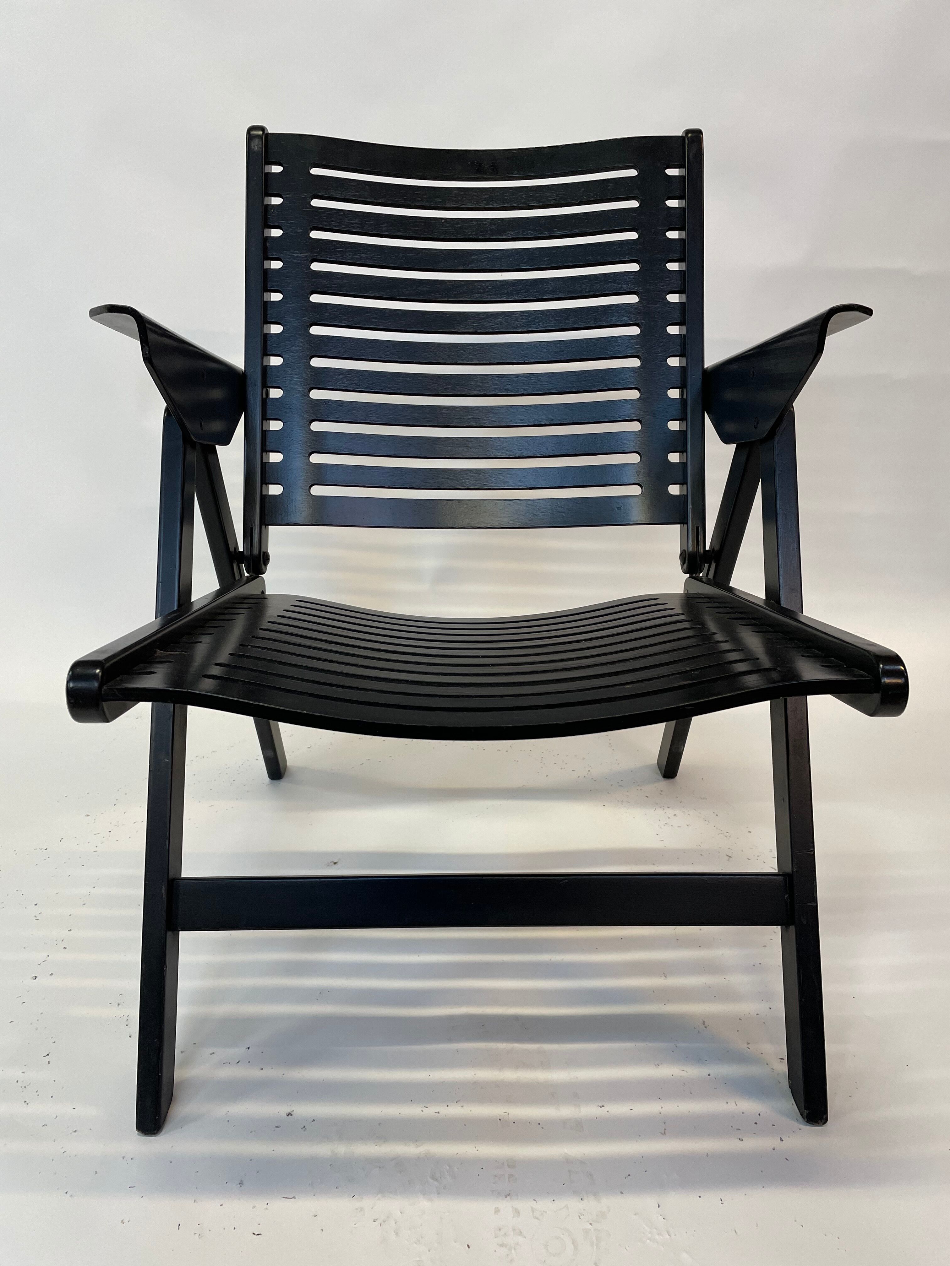 Niko Kralj Slovenian Rex Plywood Folding Chair for Stol 1950s in Black