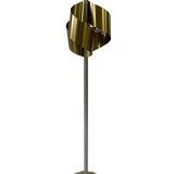 Italian Floor Lamp in Brushed Steel and Brass, 1970s