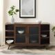 Modern Fluted Glass Door Sideboard with Curved Ends & Storage