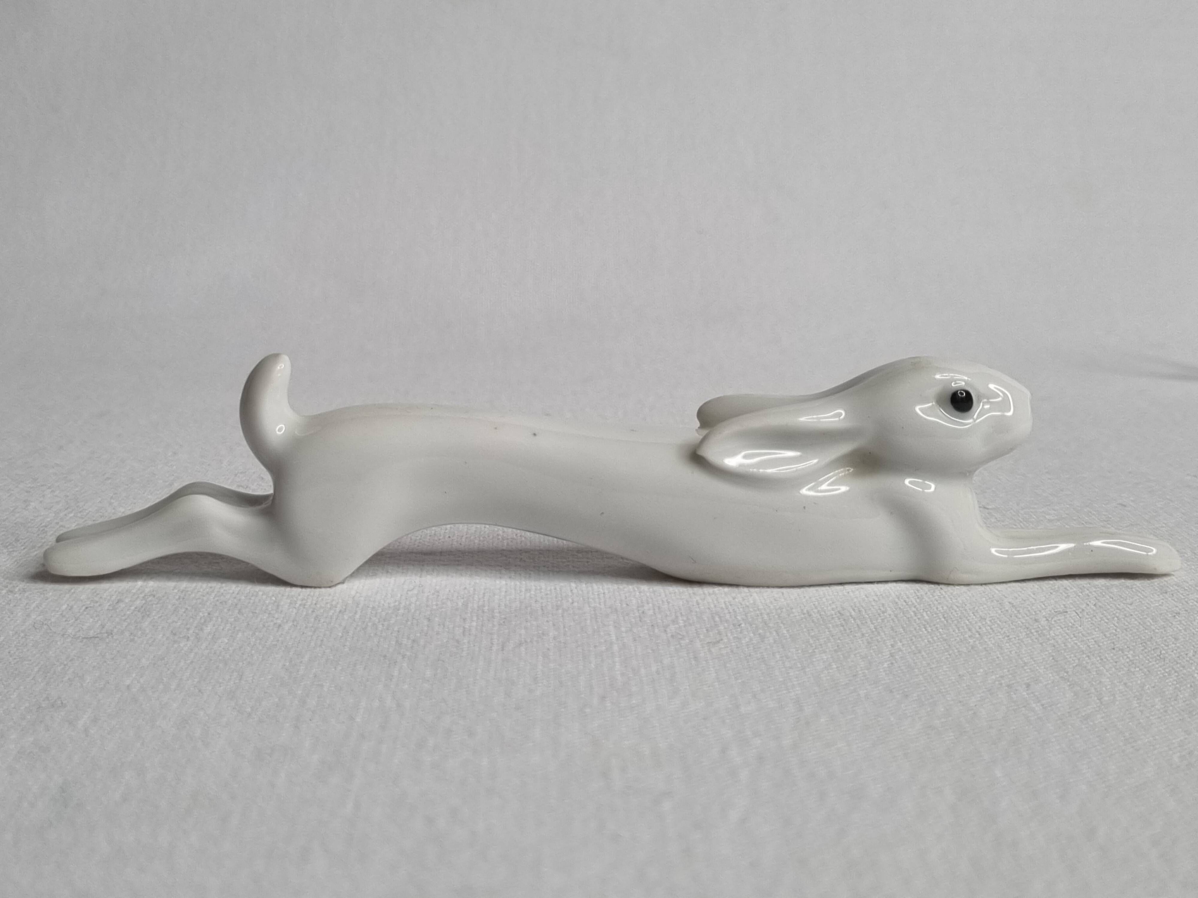 Set of 6 animal-shaped knife holders in German porcelain, Pfeffer Gotha, 13.5 cm