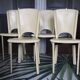 Set of 4 beige leather chairs from the 80s in Italy