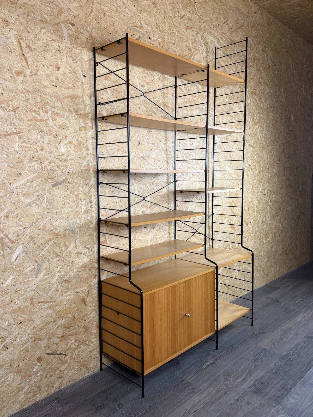 1960s 1970s Ash Shelving System Wall Unit from WHB Germany