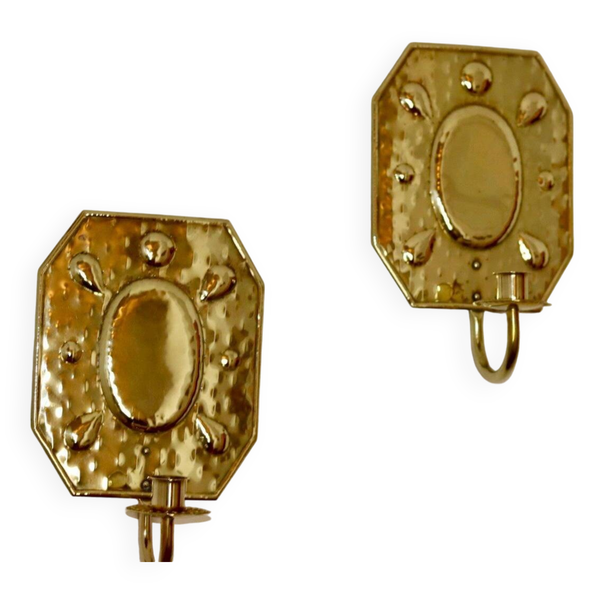 Pair Of Mid Century Swedish Brass Sconces