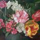 Canvas, flower painting and gold frame
