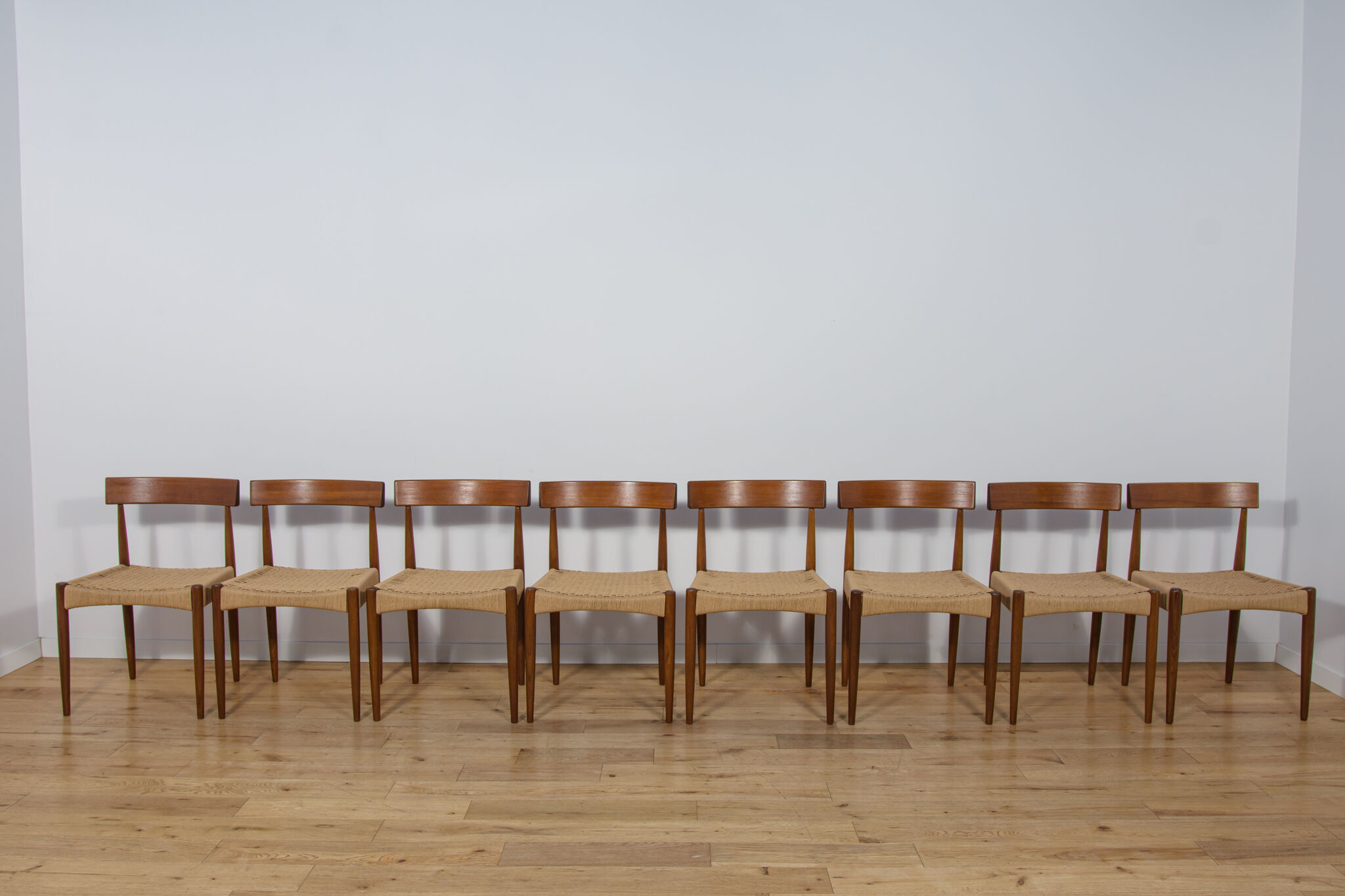 Mid-Century Modern Dining Chairs by Arne Hovmand-Olsen for Mogens Kold, 1960s, Set of 8