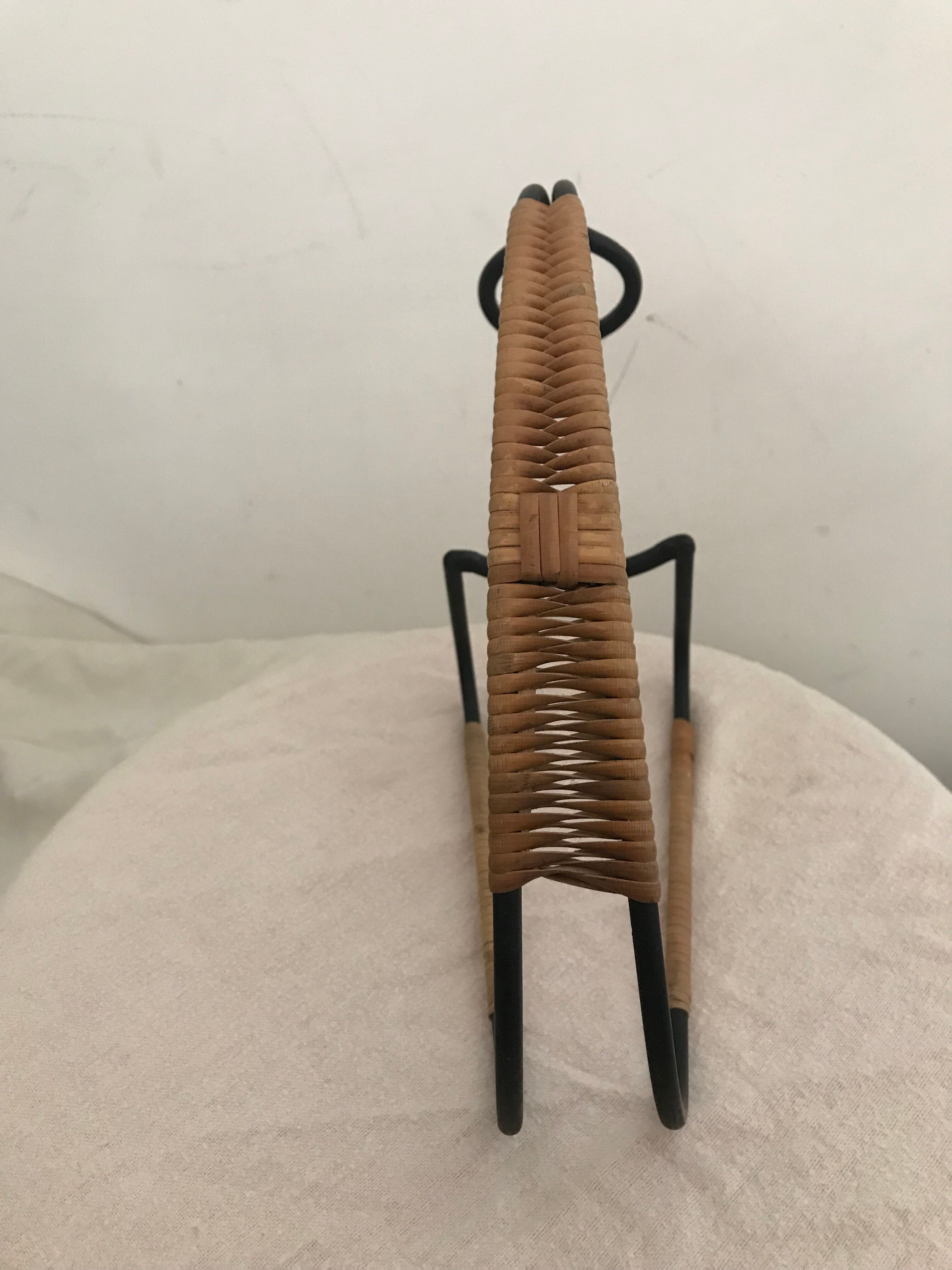Scandinavian rattan bottle holder Laurids Lonborg 1960