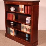 open mahogany library with inlays - 19th century