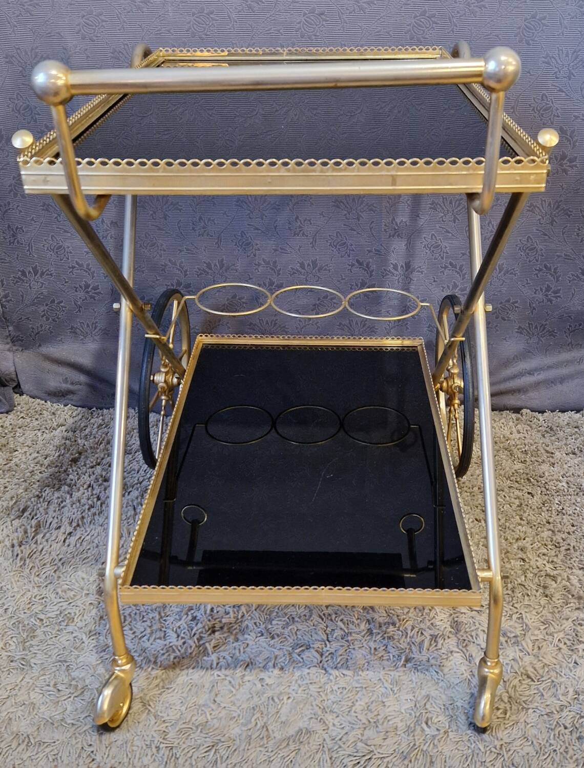 Brass rolling trolley