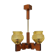 Mid-century Wood Chandelier,1980's.