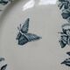 6 assiettes plates Badonviller, papillons et fleurs, 1900