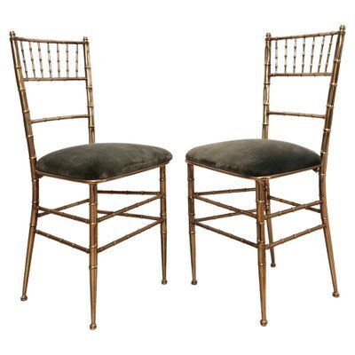 Set of 2 opera chairs in faux bamboo, France, 1940s