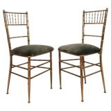 Set of 2 opera chairs in faux bamboo, France, 1940s