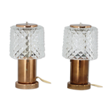 1970s pair of copper table lamps by kamenický šeno, czechoslovakia