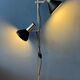 Mid-century black vintage floor lamp with two aluminium spots.
