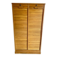 Vintage filing cabinet with double curtains, oak, Charles Schneider, Betschdorf.