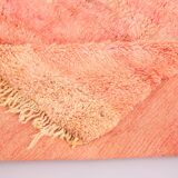 Tapis marocain vintage fait main 196 x 280 cm - Tapis marocain couleur pêche - Berbère