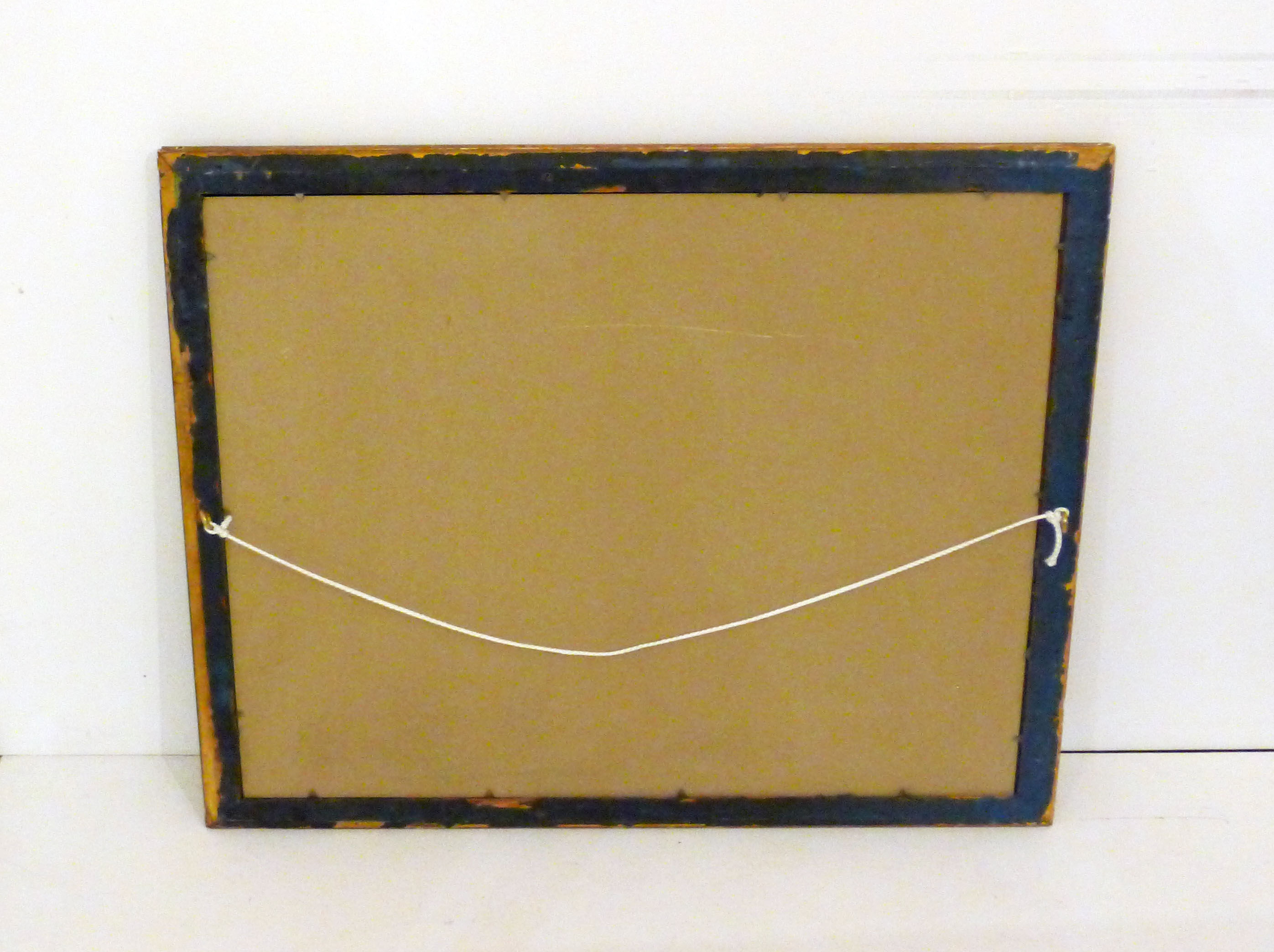 Miroir noir et frises de perles dorées - 42x42cm