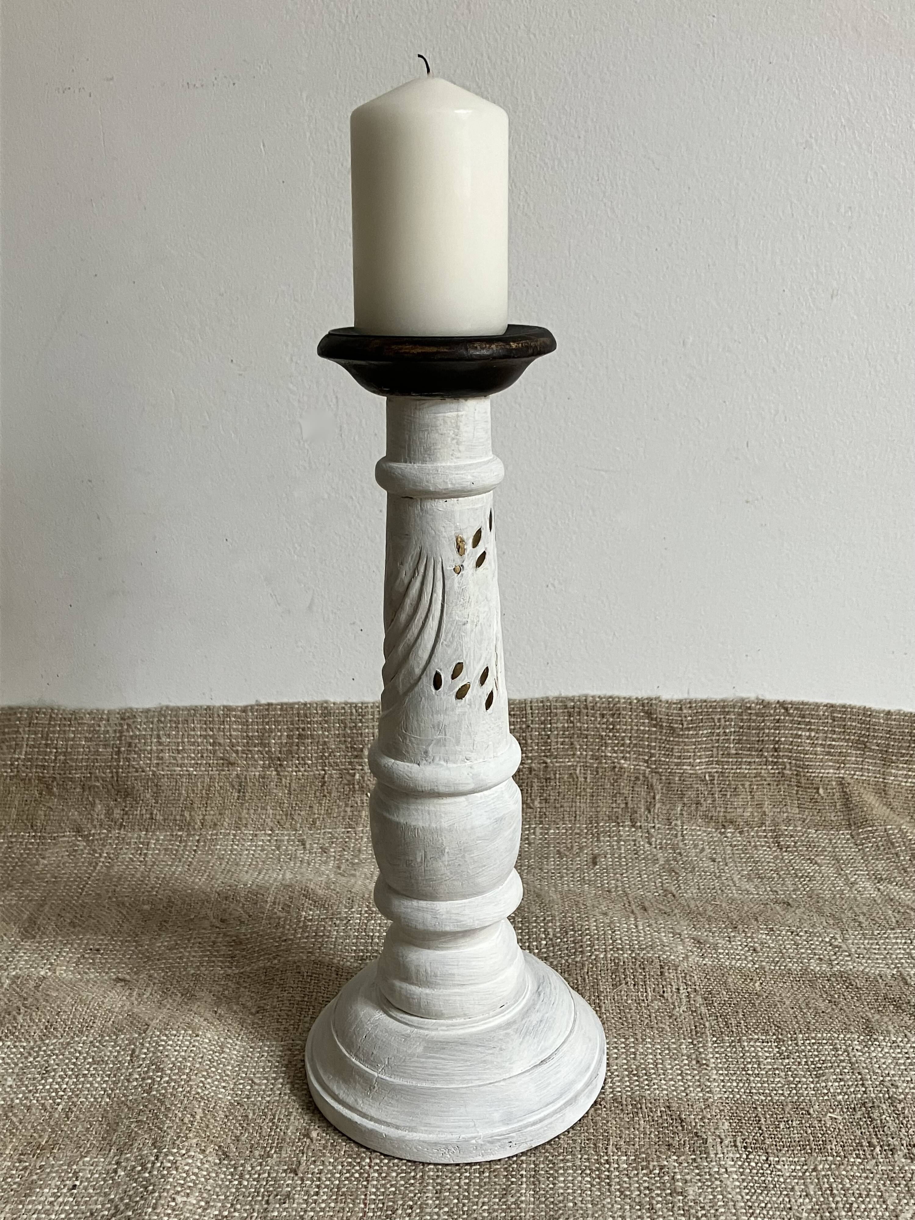 Old wooden candlestick