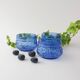 Set of 3 Vintage IVIMA Blue Glass Dessert Bowls, 1960s