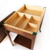 Side table on wheels in teak of Danish design from the 1960s