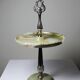 Rare display stand in green onyx and silver metal, Italy, vintage.