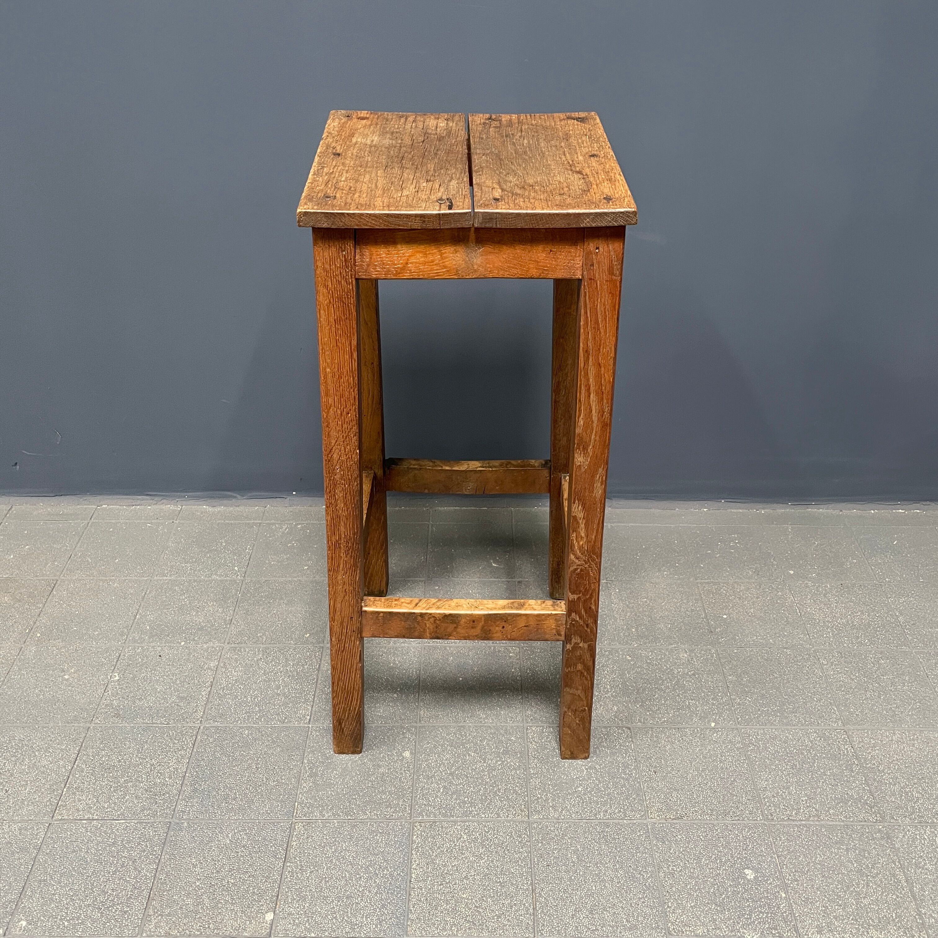 High oak stool from France