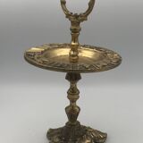 Cendrier sur pied en laiton massif vintage décor signes du zodiaque