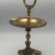 Vintage solid brass ashtray with zodiac sign decor