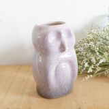 Owl vase in glazed ceramic