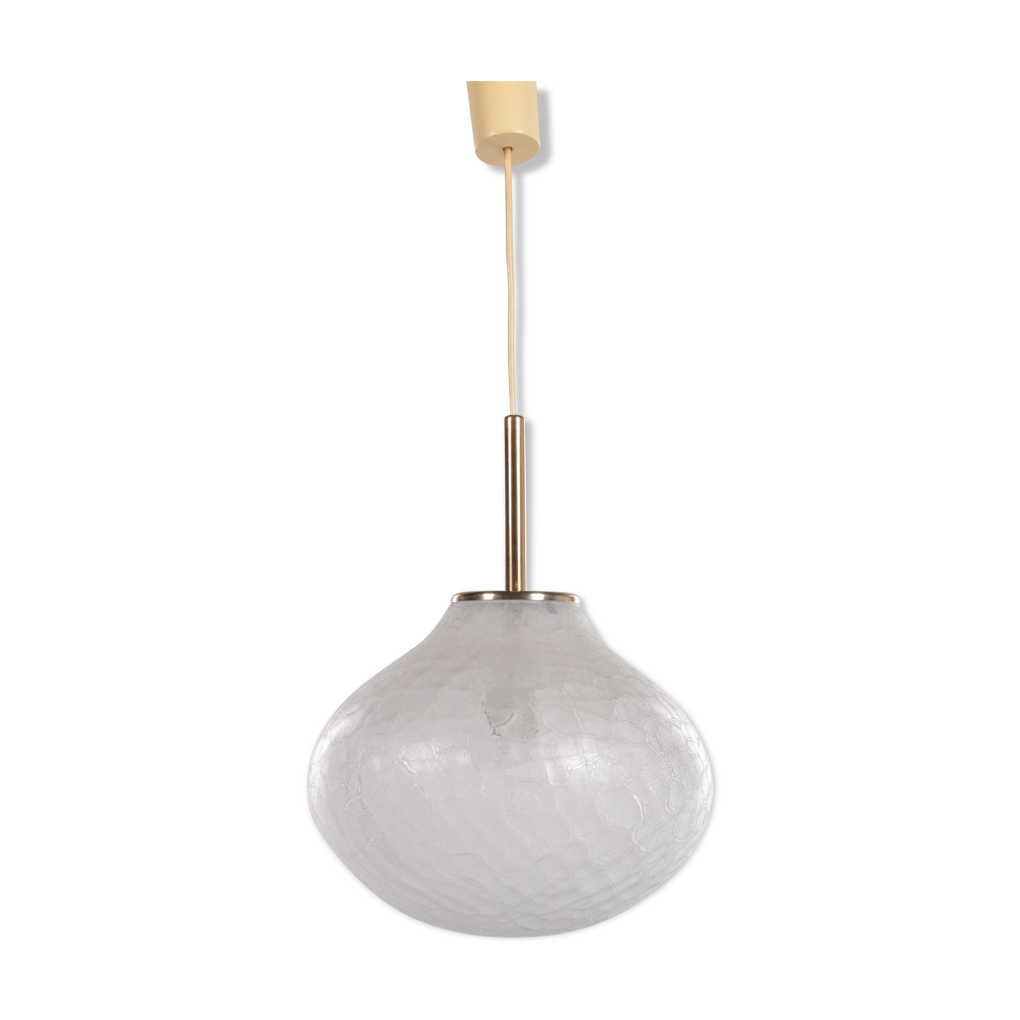 Very rare glass hanging lamp by doria leuchten, 1960, germany