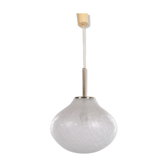 Very rare glass hanging lamp by doria leuchten, 1960, germany