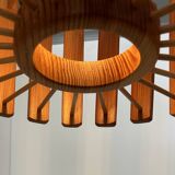 Vintage pine pendant light, Sweden 1970.