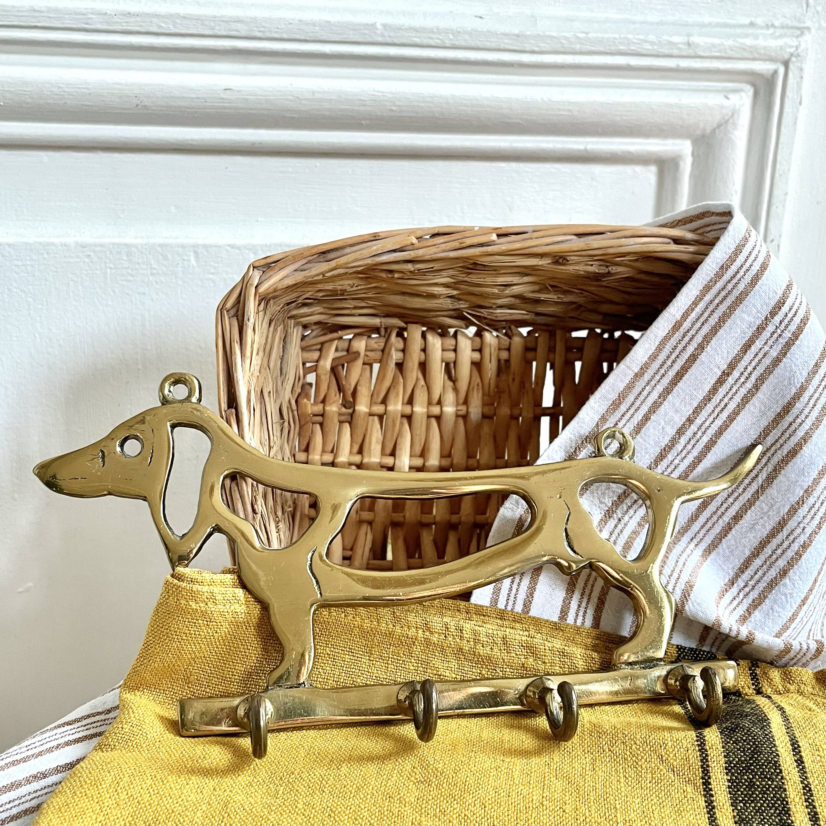 Patère anglaise en laiton chien