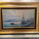 Oil Painting "Marine" Sailing Ships Coastal Scene William Thornley